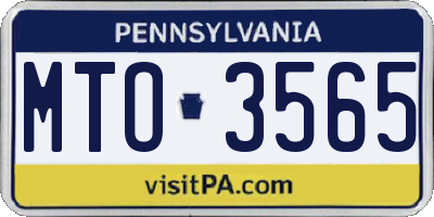 PA license plate MTO3565