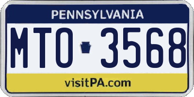 PA license plate MTO3568