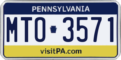 PA license plate MTO3571