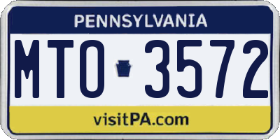 PA license plate MTO3572