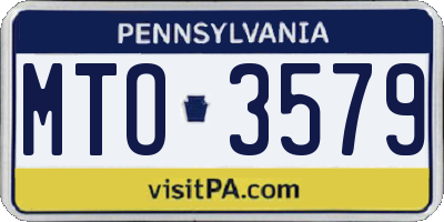 PA license plate MTO3579