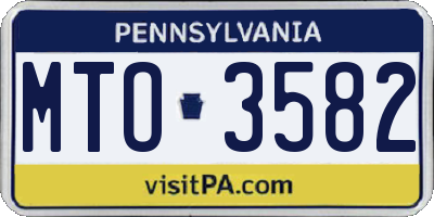 PA license plate MTO3582