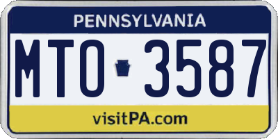 PA license plate MTO3587