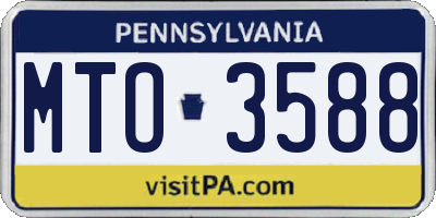 PA license plate MTO3588
