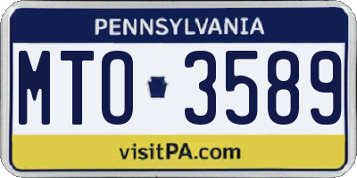 PA license plate MTO3589