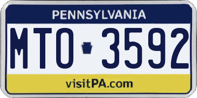 PA license plate MTO3592