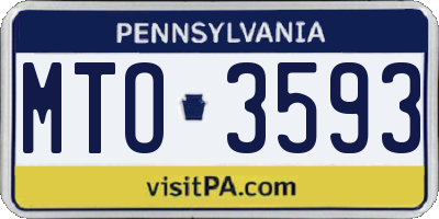 PA license plate MTO3593