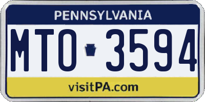 PA license plate MTO3594