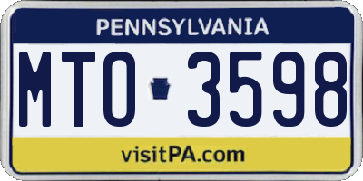 PA license plate MTO3598