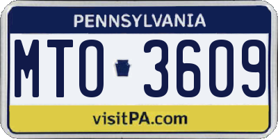 PA license plate MTO3609