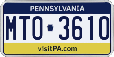 PA license plate MTO3610