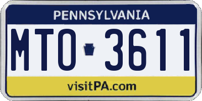 PA license plate MTO3611