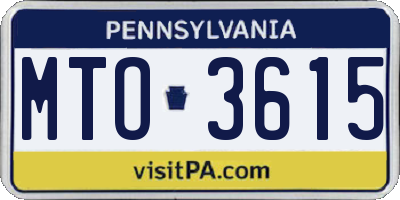 PA license plate MTO3615