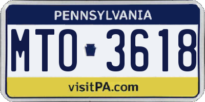 PA license plate MTO3618