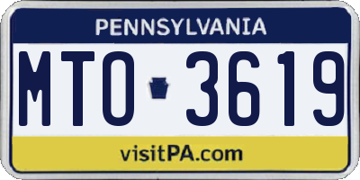 PA license plate MTO3619