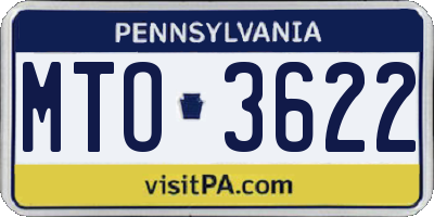 PA license plate MTO3622
