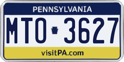 PA license plate MTO3627