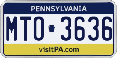 PA license plate MTO3636