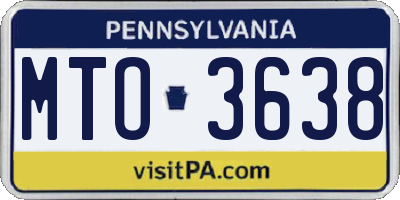 PA license plate MTO3638