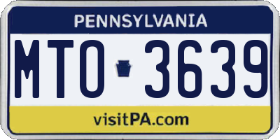 PA license plate MTO3639