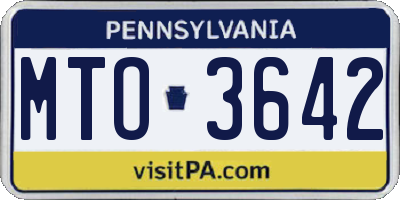 PA license plate MTO3642