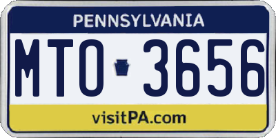 PA license plate MTO3656