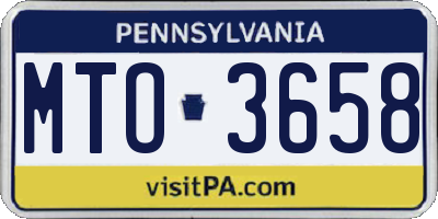 PA license plate MTO3658