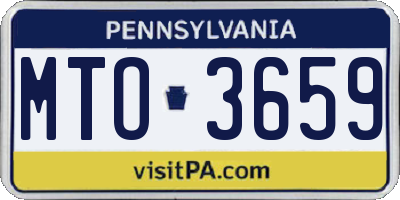 PA license plate MTO3659