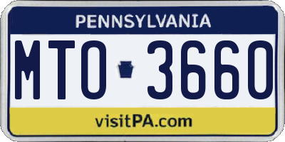 PA license plate MTO3660