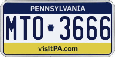 PA license plate MTO3666
