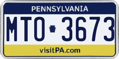 PA license plate MTO3673