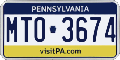 PA license plate MTO3674