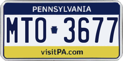 PA license plate MTO3677