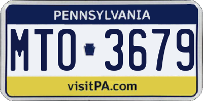 PA license plate MTO3679