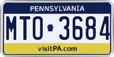PA license plate MTO3684