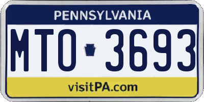 PA license plate MTO3693