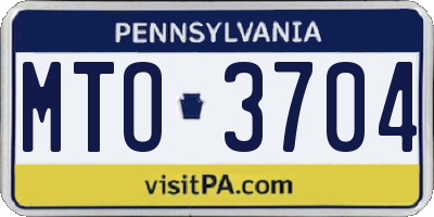PA license plate MTO3704