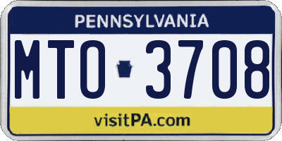 PA license plate MTO3708