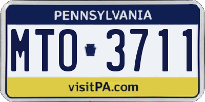 PA license plate MTO3711
