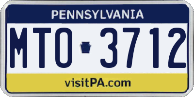 PA license plate MTO3712
