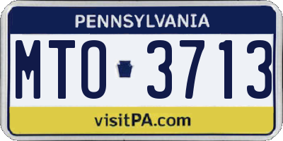 PA license plate MTO3713