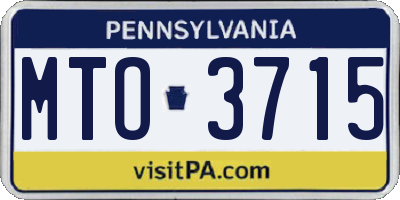 PA license plate MTO3715