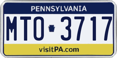 PA license plate MTO3717