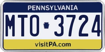 PA license plate MTO3724