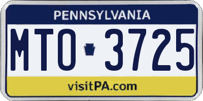 PA license plate MTO3725