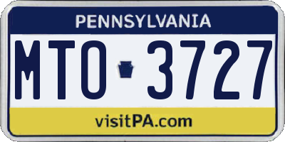 PA license plate MTO3727