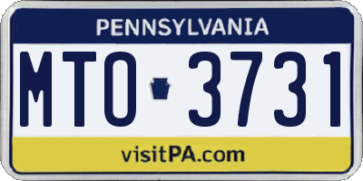 PA license plate MTO3731