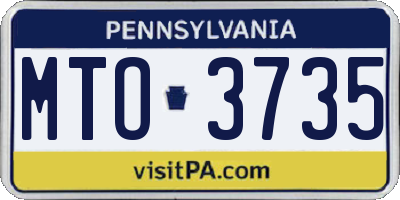 PA license plate MTO3735