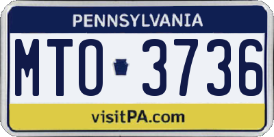 PA license plate MTO3736