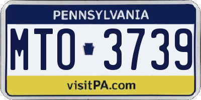 PA license plate MTO3739